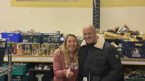 Kenton Foodbank Loree, Rob and food