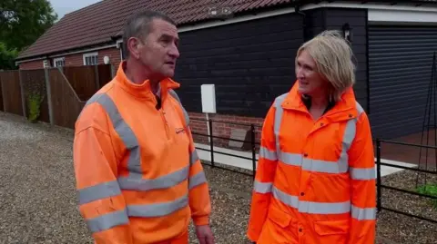 Shaun Whitmore/BBC Mike and BBC Politics East presenter Amelia Reynolds