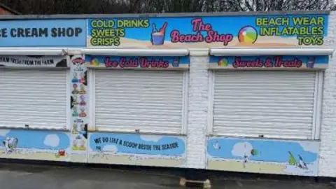 A row of closed shops