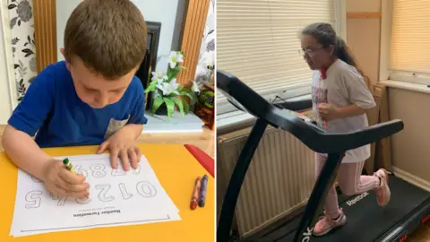 Tom Shaw Children being home schooled or exercising