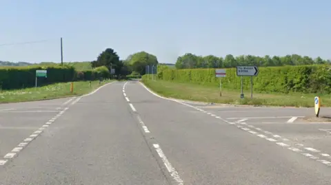 The A30 and B3084 junction on google maps