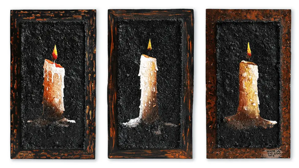 BBC Khalid Qasim created nine solitary candles for the nine men who died in Guantanamo