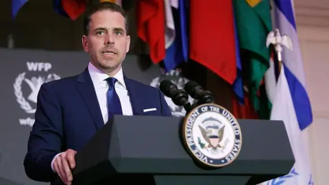 Getty Images for World Food Program USA Hunter Biden speaks at the World Food Program USA's Annual McGovern-Dole Leadership Award Ceremony at Organization of American States on April 12, 2016 in Washington, DC