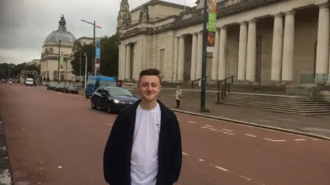 Deio Jones Deio outside a campus building