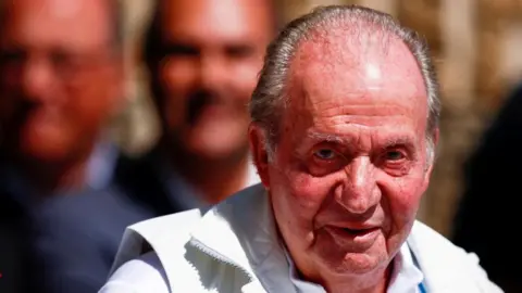 Former Spanish King Juan Carlos at a sailing regatta in Sanxenxo, Spain in May 2022