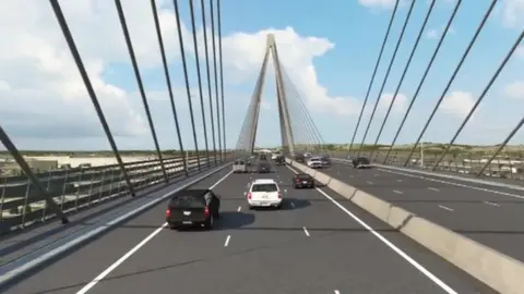 Welsh Government Artist impression of part of M4 relief road