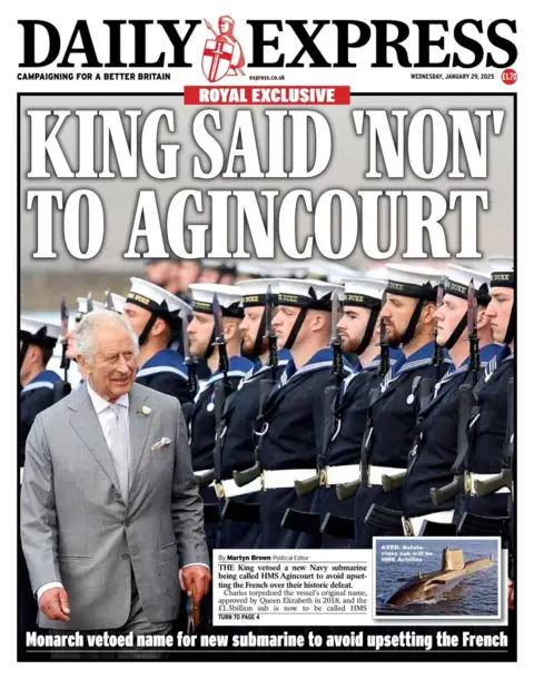 Daily Express front page 29 January 2025