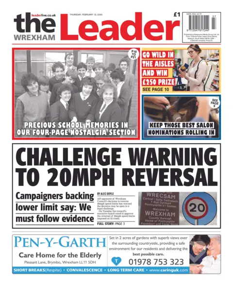 Wrexham Leader Wrexham Leader front page