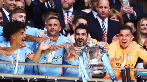 Manchester City celebrate 2023 FA Cup win