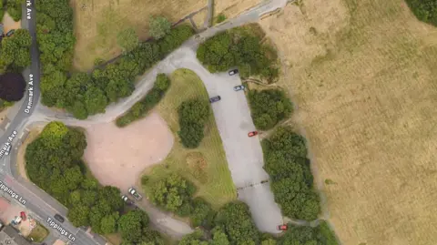 Google Maps Aerial shot of park and car parks