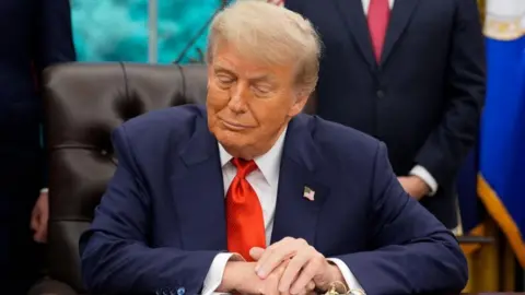 President Donald Trump in the Oval Office on 27 June 2025