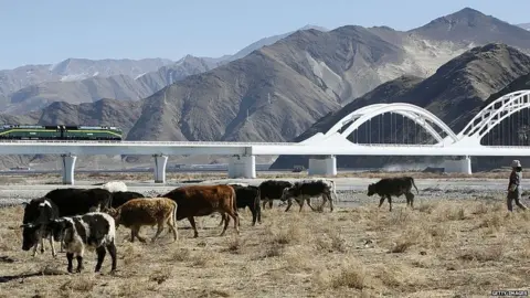 Getty Images Rain line in Tibet