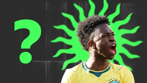 A picture of Vinicius Junior and a green question mark