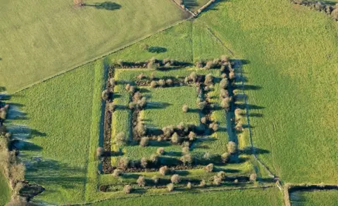 Historic England/Damian Grady Blithewood medieval moated site in Staffordshire