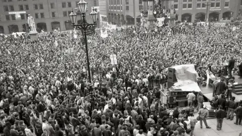 Peter J Walsh Clause 28 protest in Manchester's Albert Square in 1988