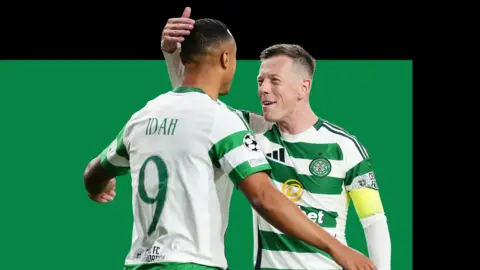 Celtic players Adam Idah and Callum McGregor