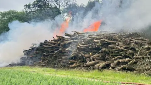 Essex County Fire and Rescue Service Fire off Lubberhedges Lane, Stebbing in Essex