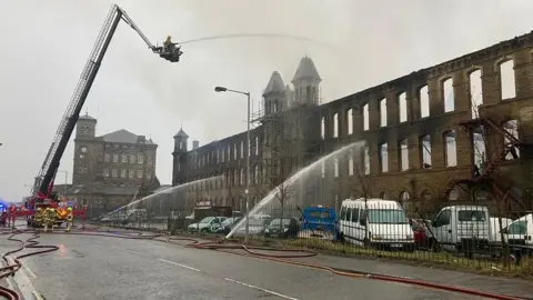 BBC Fire at the Dalton Mills complex in Keighley