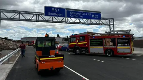 A motorway scene has been recreated