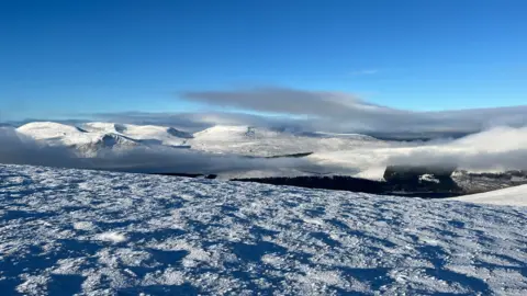 BBC/Morgan Spence A snowy mountain range