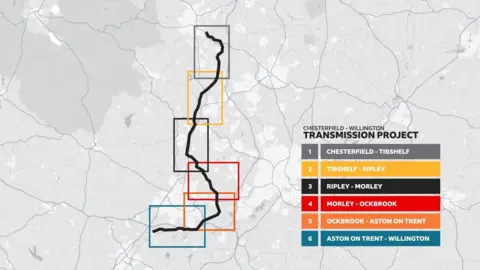 A map of where pylons might be built.