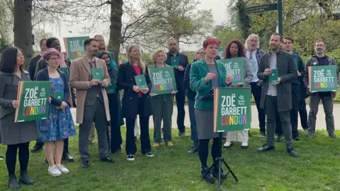 BBC Zoe Garbett speaking at her manifesto launch in Walthamstow