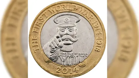 RWB Auctions One side of the coin showing Lord Kitchener pointing