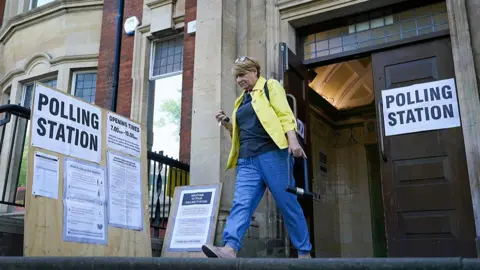 Voters go to the polls as local elections are held in England on May 01, 2025 in Hull, England.