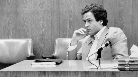 Getty Images Ted Bundy watching jury selection for his Orlando trial