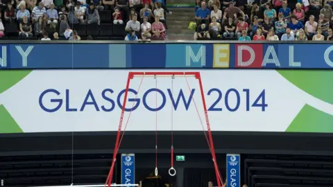 SNS A Glasgow 2014 sign at the Commonwealth Games