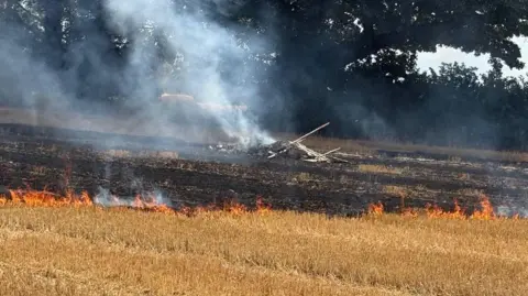 Fire in a field