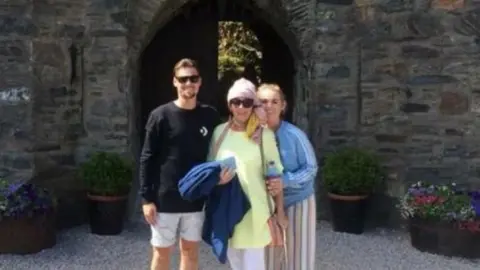 family photo Elaine Hill-Clement on a trip to Scotland with her daughter Megan and son Stephen