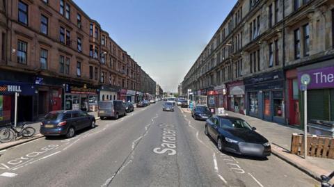 Street view of Saracen Street, Glasgow