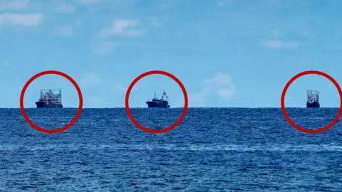 Chinese ships  off the coast of Pagasa