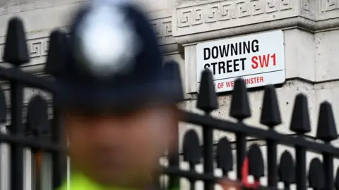 EPA A police officer outside Downing Street