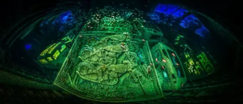 Tobias Friedrich/UPY 2018 Motorcycles inside the SS Thistlegorm.