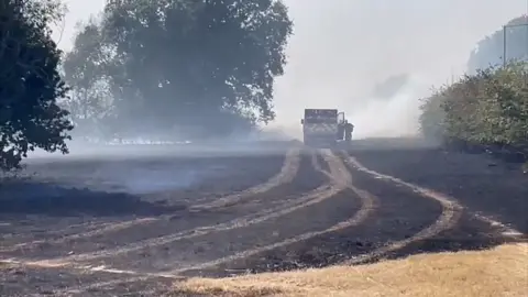 People living nearby are said to have tried to extinguish it with buckets of water and garden hoses.