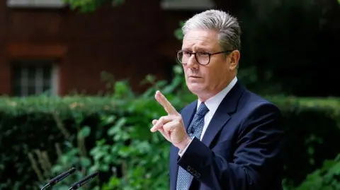 EPA Sir Keir Starmer delivering speech in Downing Street garden