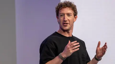 Meta chairman and chief executive Mark Zuckerberg wearing a black t-shirt
