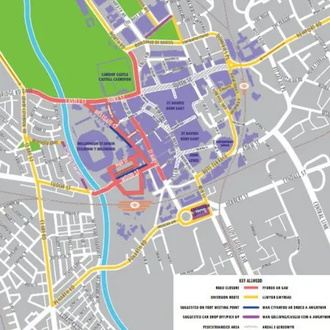 Anthony Joshua Cardiff roads closed for Principality Stadium fight