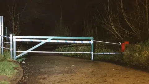 Derbyshire Police Police cordon on the Nutbrook Trail