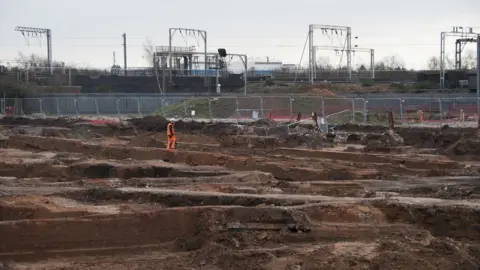 Construction work for HS2 in Birmingham