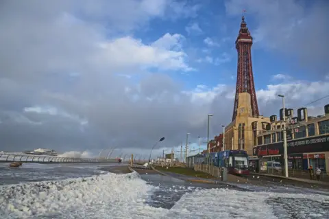 PA Blackpool Tower and seafront in January