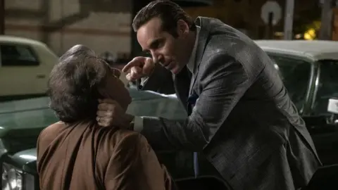 Warner Bros Alessandro Nivola with another actor in The Many Saints of Newark: