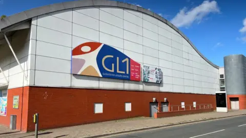 BBC The outside of GL1 Leisure Centre