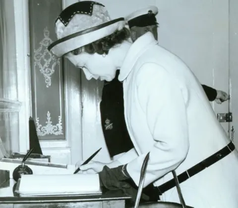 The Royal Philatelic Society London The Queen visiting The Royal Philatelic Society London in 1969