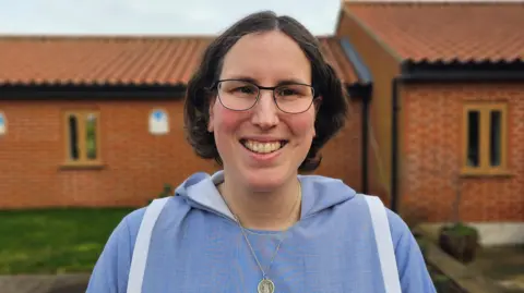 Paul Moseley/BBC Sister Theresa, smiling in the convent grounds