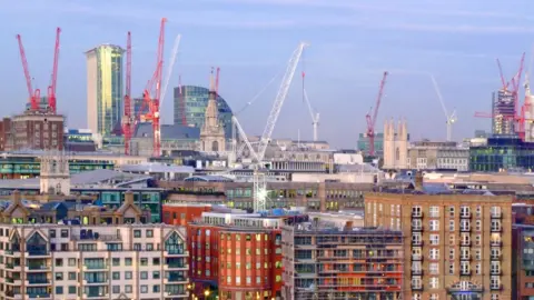 Getty Images Big construction site in central London on a sunny afternoon