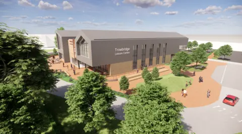 Wiltshire Council A CGI of the proposed leisure centre in Trowbridge