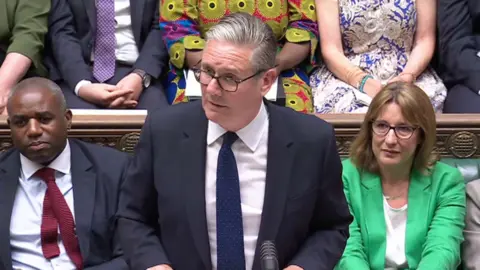 Keir Starmer in Commons at PMQs